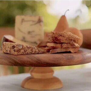 Anthropologie Carolina Cake Stand -  Solid Acacia Wood